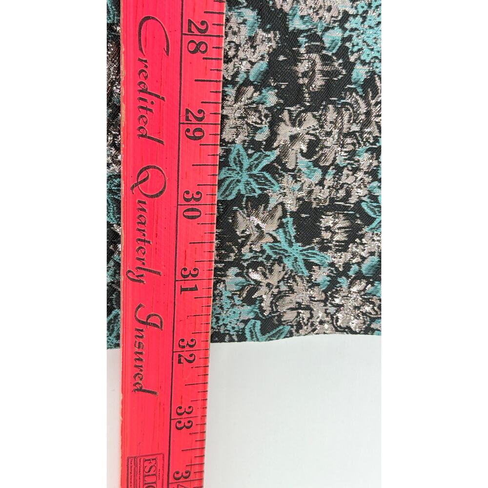 Club Monaco Metallic Brocade Mini Dress Size 00 Teal Silver Party Glam - Picture 7 of 14